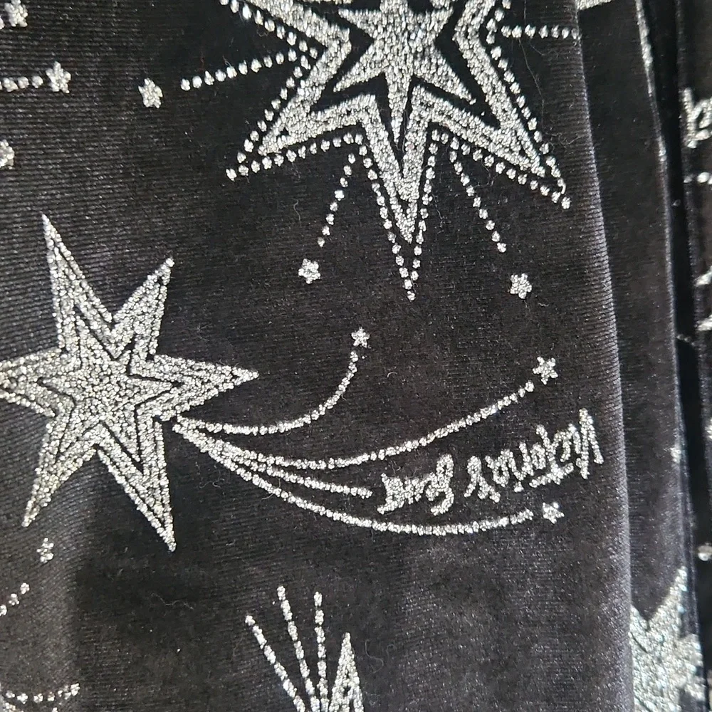 Victoria's Srcret Black Velvet Star Glitter Limited Edition Robe Kimono M/L - Picture 4 of 11